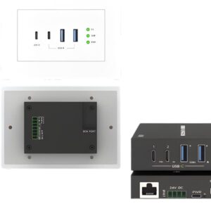 Placa de Pared USB 3.2 de 100m con Entrada USB-C – Extensión Profesional para Salas y Entornos Corporativos